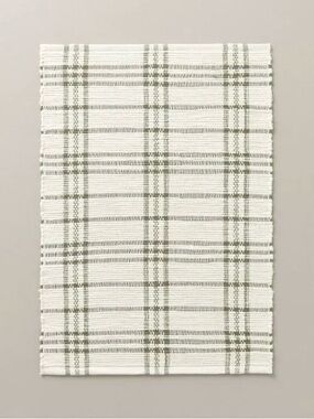 Hearth & Hand W/ Magnolia Rib Stripe Plaid Accent Rug-Cream/Green 2’x3’ NWT